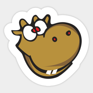 Cute Hippos Head Sticker